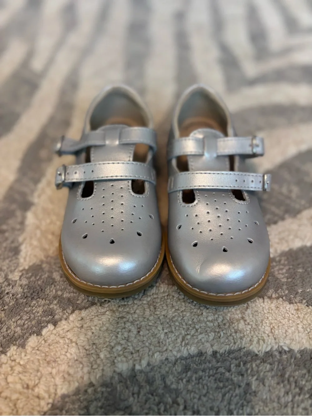Kids Silver Double-Buckle footmates